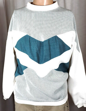 CC Sport Chevron Colorblock Sweater Mens Rib Knit Grandpa Core Retro